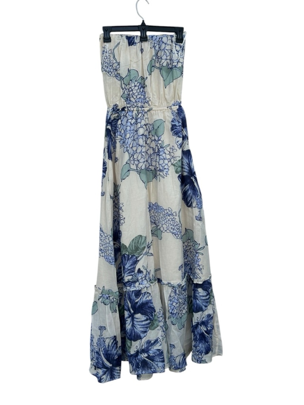 Abercrombie & Fitch Blue Floral Strapless Easy Waist Maxi Dress Womens S Tall - Picture 4 of 10